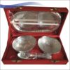 Bowl & Spoon Set With Tray (Silver Finish)