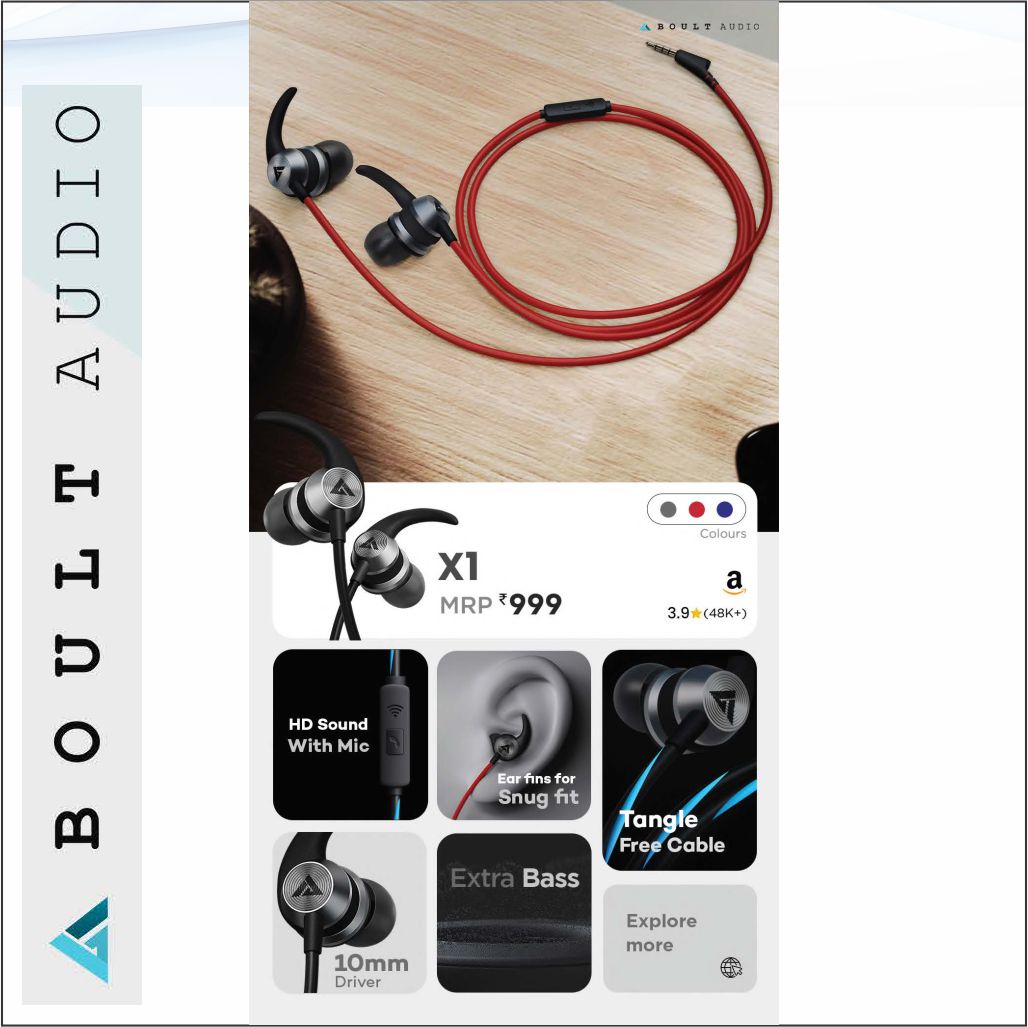 Boult audio 2024 x1 wired headset