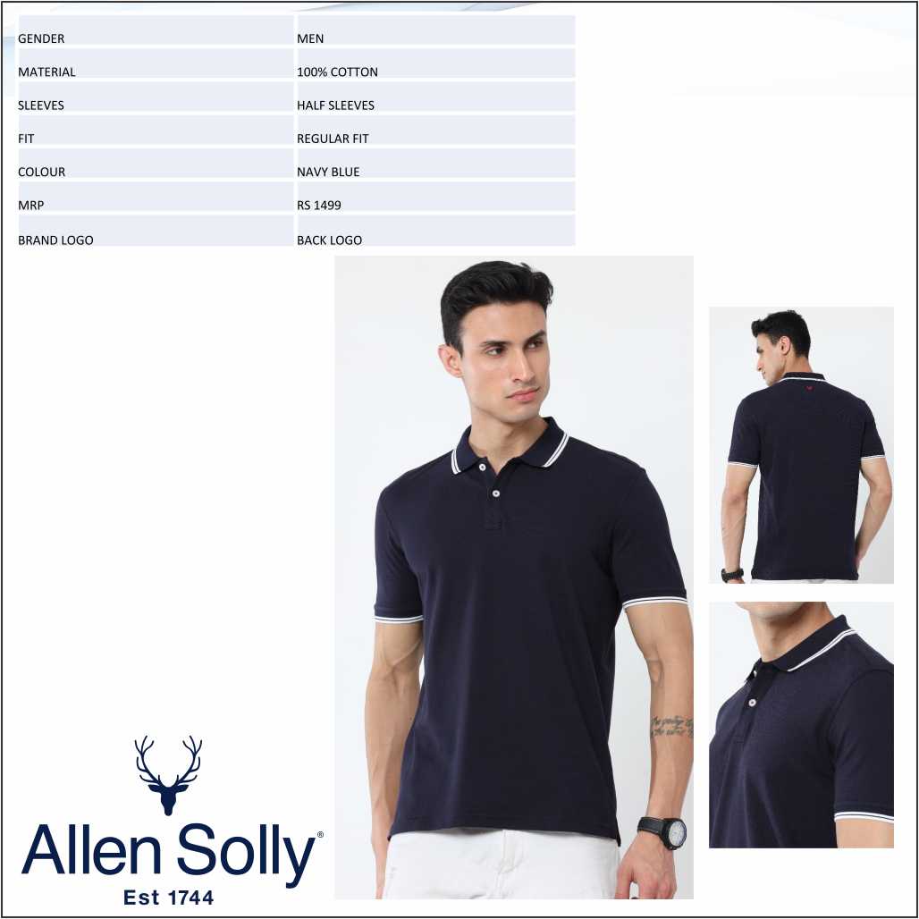 Allen Solly Men Regular Fit – Navy Blue – Newgenn India